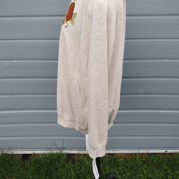 Alfred Dunner L Ivory Autumn Embroidered Pullover Sweatshirt Top NWT - Picture 4 of 9